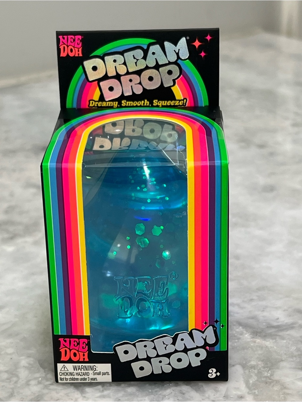 NeeDoh Dream Drop Blue Glitter Sensory Squish Toy